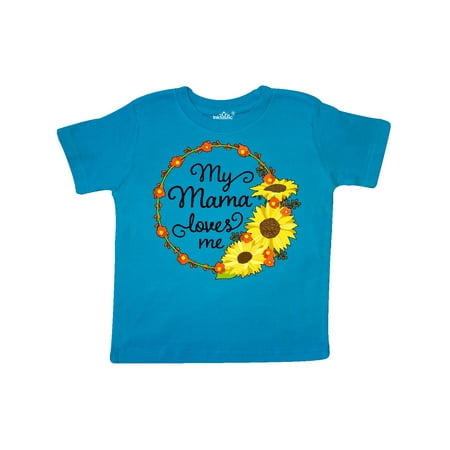 

Inktastic My Mama Loves Me with Sunflower Wreath Gift Toddler Boy or Toddler Girl T-Shirt