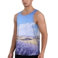 thumbnail image 2 of Picia Lavender Fields Under Blue Sky Printed Men’s Performance Tank, Men's Workout Tank Top Moisture-Wicking Tank Top Muscle tee, Breathable Workout Shirt-Small, 2 of 7