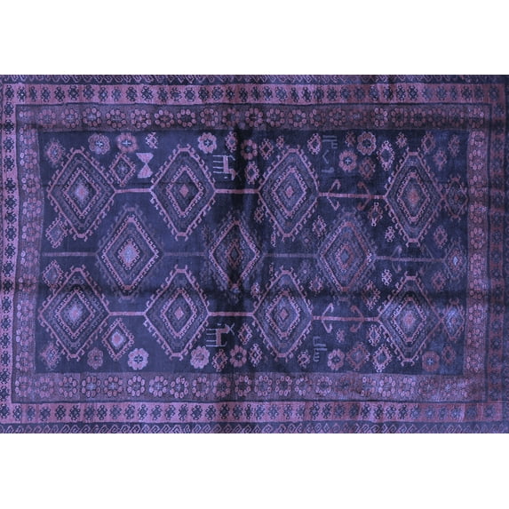 Ahgly Company Indoor Rectangle Persian Blue Traditional Area Rugs, 7' x 10'