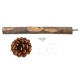 thumbnail image 2 of Percha Natural De Madera Para Pájaros, Poste Masticable De Madera De Manzana, Accesorios Para Jaula Con Cono De Pino Para Periquitos Y Cacatúas, 2 of 7