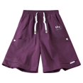 thumbnail image 6 of Boys Button Side‑Cargo Pocket Waist Shorts, Lightweight Loose Wide‑Leg Knee‑Length Casual Shorts for Big Kids, 6 of 6