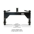 thumbnail image 6 of Titan Attachments 3 Point Quick Hitch Receiver, Fits Cat 2 Tractors, Compatible with Cat 1 & Cat 2 Implements with Minimal Modifications, 4,000 LB Lift Capacity, 6 of 8