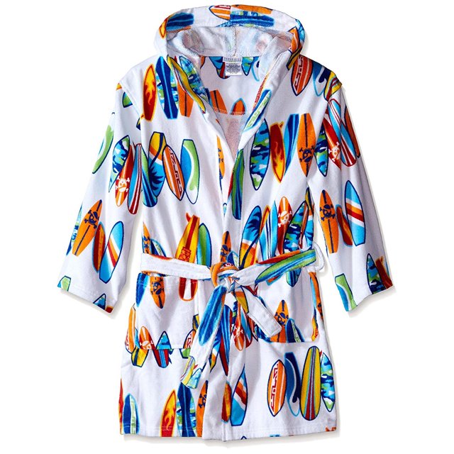 Komar Kids Shark Ocean Print Cotton Hooded Terry Robe Cover Up , Sizes 4-12