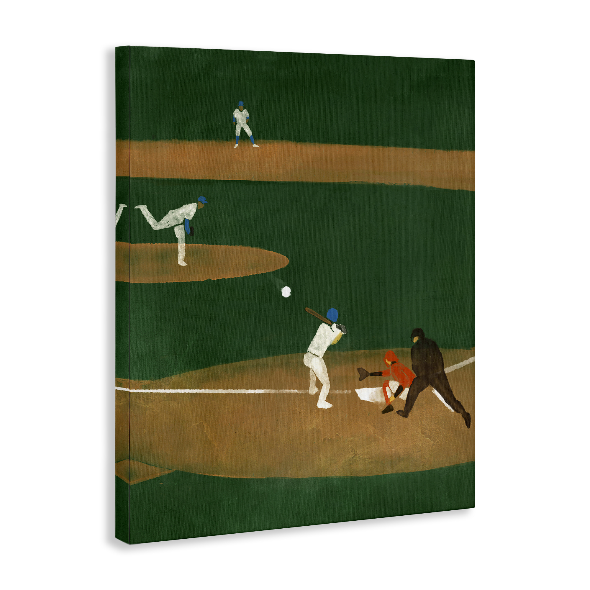Stupell Industries Baseball Players View Sports Painting Wrapped Canvas Art Print Wall Art, 30 x 40