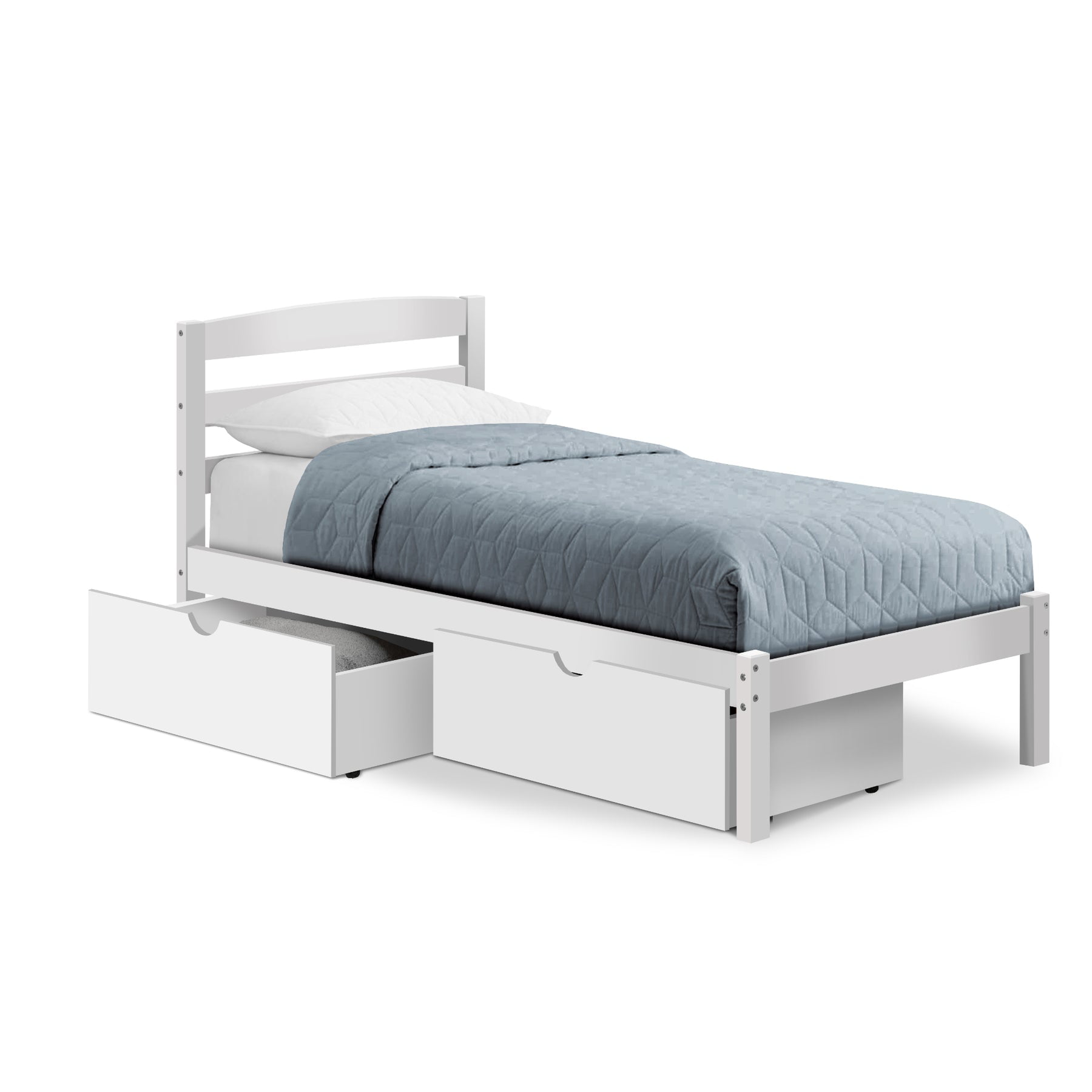 Twin Bed with Storage Drawers, White - Walmart.com