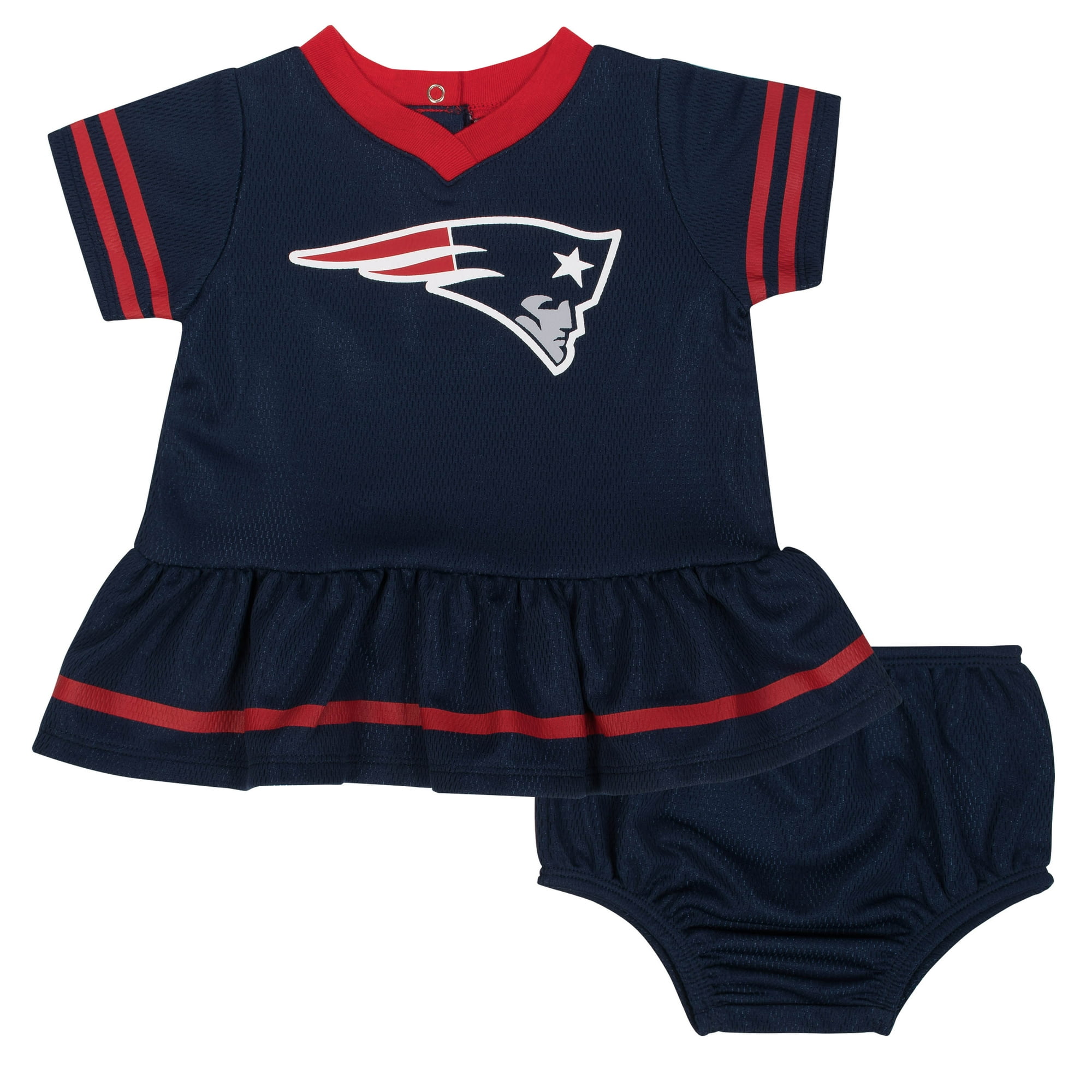 NFL New England Patriots Team Jersey Dress and Diaper Cover, blue/red New  England Patriots, 18 Months