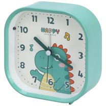 Unique Bargains Rounded Square Alarm Clock Green 4.1"L x 1.9"W x 4.3"H