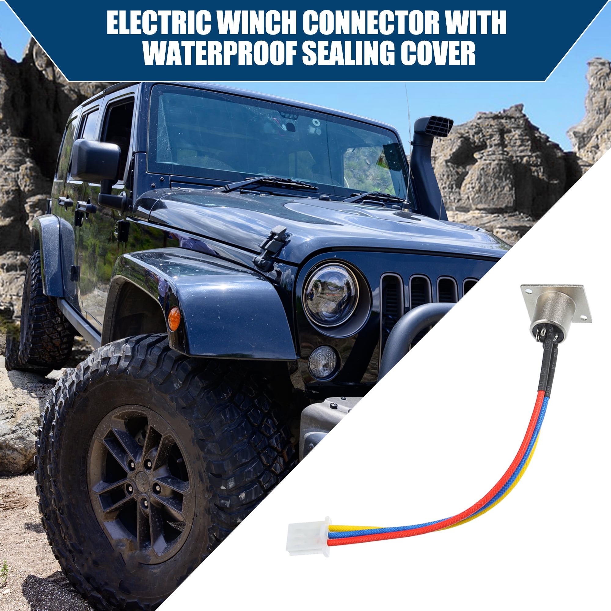 Unique Bargains Winch Socket Connector with Rubber Cover for Gen2 97495 / 97412