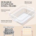 8x8 Inch Silicone Square Cake Pan Set of 2, Cream Color, Metal ...