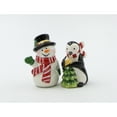 thumbnail image 2 of Ceramic Salt and Pepper Shakers Snowman Penguin Christmas Gift Set, 2 of 5