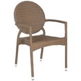 thumbnail image 3 of Safavieh Valdez Outdoor Patio Stacking Arm Chair, Set of 2 - Brown, 3 of 9