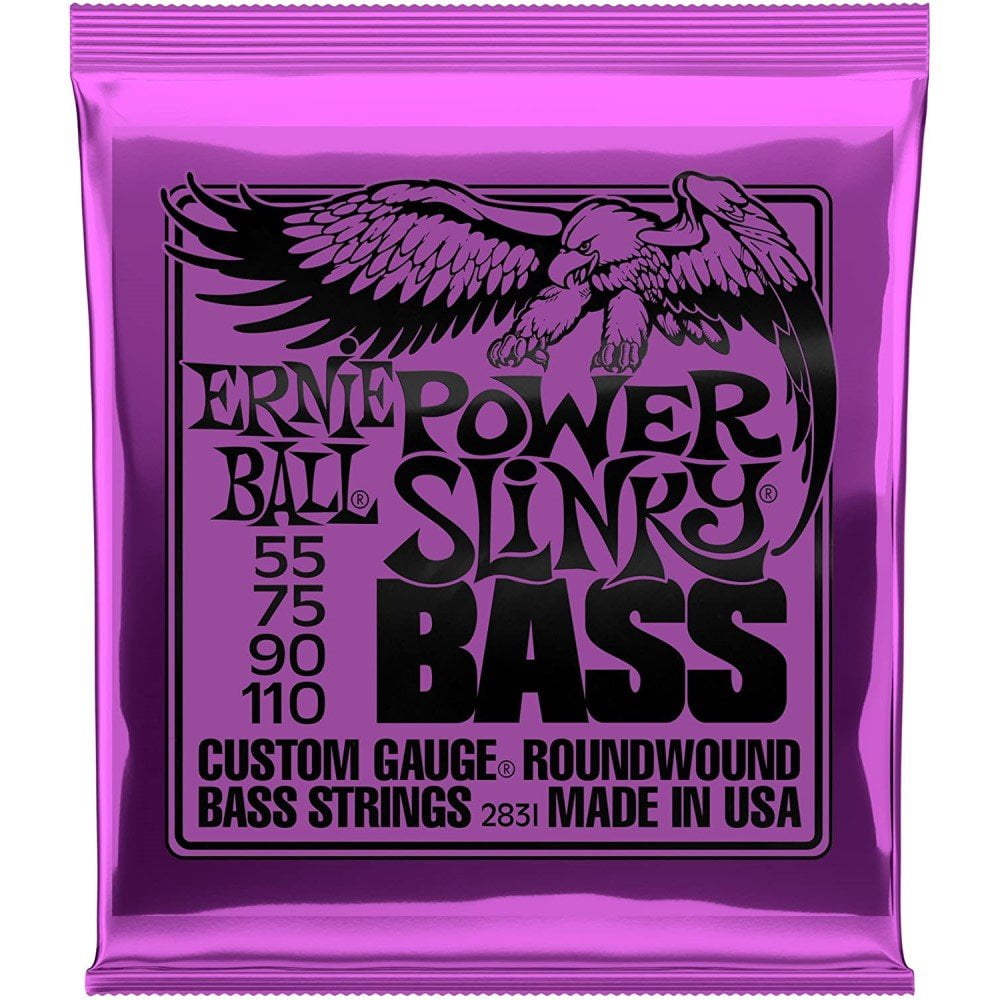 Ernie Ball Bass Guitar Strings Power Slinky Nickel Wound 55-110 2831 2 Pack