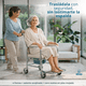 thumbnail image 2 of Silla Comodo 3 en 1 con Ruedas y Freno en 4 Llantas | Asiento Acojinado Impermeable | Silla para Baño, Ducha e Inodoro Portátil Adulto Mayor | Soporta 110 kg, 2 of 11