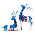 thumbnail image 1 of 2Pcs Deer Statue Resin Sculpture Graffiti for Home Office Wine Cabinet Decor Colco Estatua de escultura de ciervo, 1 of 8