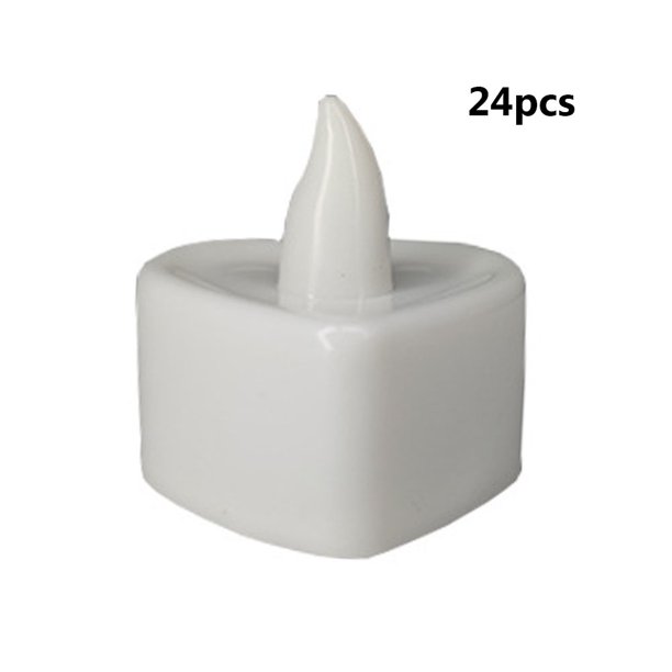 24 velas LED para velas, lámpara romántica para boda, fiesta, decoración del hogar (blanco)