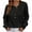 Black, variant on Aoochasliy Womens Sweaters Pullover Cardigan V-Neck Solid Color Long Sleeve Tops Blouse