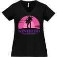 thumbnail image 3 of Inktastic San Diego California Beach Souvenir Women's Plus Size V-Neck T-Shirt, 3 of 5