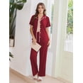 thumbnail image 5 of EKOUAER Women's Pajama Sets Button Down Loungewear Short Sleeve Sleepwear 2 Piece Pants Pjs Set with Pockets, 5 of 6