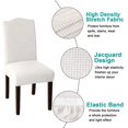 thumbnail image 4 of Stretch Dining Chair Covers Chair Covers for Dining Room Set of 2 Chair Covers Slipcovers Chair Slipcovers Protectors Covers Dining Chairs, Feature Spandex Textured Checked Jacquard Fabric, Ivory, 4 of 7