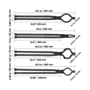 KFFKFF Blacksmith Tongs 18” 4 PCS V-Bit Bolt Wolf Jaw Z V-Bit Gripping Tongs