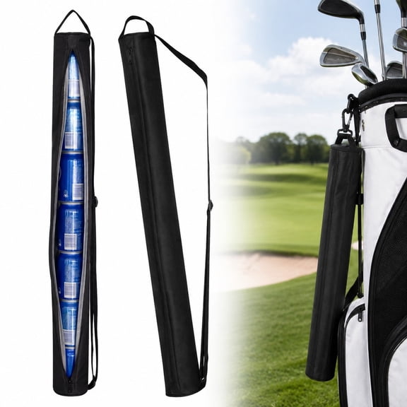 Golf Cooler Bag - 7-Can Beer Sleeve Cooler Sling ,Golf Accessories, Beer Drink Accessories Sling Cooler Fits Most Golf Bags Styles and Types for Beer Lover (Black)