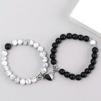 Black And White Love Magnet Suction Couple Bracelet Pair