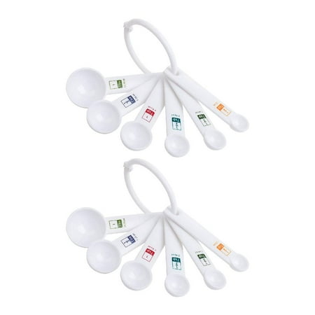 

Fox Run Measuring Spoon Set 6 Piece White Plastic with Ring 4826 New 2-Pack