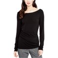 thumbnail image 1 of Rachel Roy Blouse en Tricot Froncé pour Femmes, Noir, Très Grand, 1 of 2