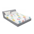 thumbnail image 3 of Ambesonne Cartoon Fitted Sheet & Pillow Sham Set, Colorful Festive Balloons, Twin, Multicolor, 3 of 3