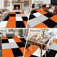 thumbnail image 6 of Orange Black Patchwork Area&nbsp;Rug 6x9ft Abstract Geometric Art Non-Slip&nbsp;Washable Square&nbsp;Rugs Soft Felt Indoor Floor Mat for Bedroom Kitchen Living Room Bathroom, 6 of 9
