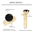 thumbnail image 5 of Lab Created Black Diamond Bridal Ring Set with Moissanite for Women - AAAA Grade - 10 mm, 14K Yellow Gold, US 5.00, 5 of 8