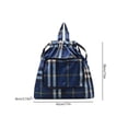 thumbnail image 3 of Mochila de viaje de nailon plegable con cordón para baloncesto y yoga para mujer (cuadros azules), 3 of 5