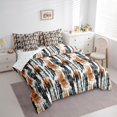 thumbnail image 3 of Manfei Abstract Geometric Bedding Comforter Set 7-Piece, Black Brown Watercolor King Bedding Sets, Modern Stripe Omnre Reversible Bed Sheets, Ultra Soft Home Decor, 3 of 7