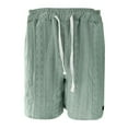 thumbnail image 4 of LIIPEE Men Casual Shorts Solid Color Loose Fit Elastic Waist Drawstring Jacquard Shorts With Pockets Male Versatile Fishing Shorts,Green,M, 4 of 5