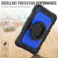 thumbnail image 5 of Dteck iPad mini 5 Case / iPad mini 6 Case with Built in Screen Protector, Child Proof Heavy Duty Shockproof Kids Case with Rotating Stand Handle Pencil Holder for iPad mini 5/4 7.9", Black + Blue, 5 of 7