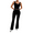 Black, variant on Women's 2 Piece Outfits Lounge Sets Sleeveless Tank Tops Fold Over Flare Pants Set Tracksuits
