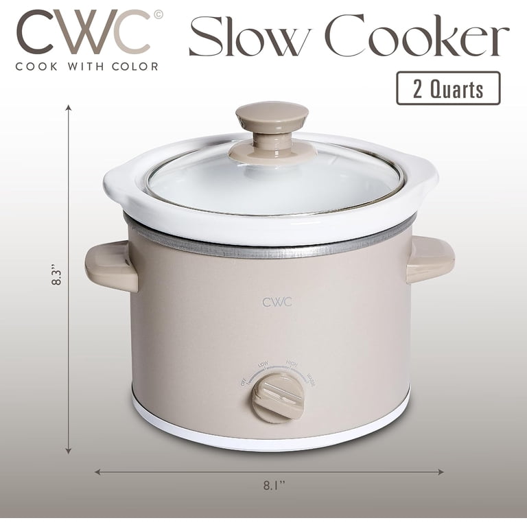 Cook With Color 2-Quart Slow Cooker, Beige photo 3