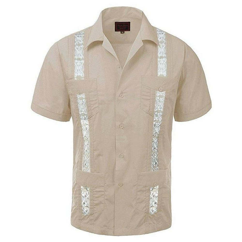 Maximos - Maximos Men's Guayabera Summer Beach Wedding Bartender Two