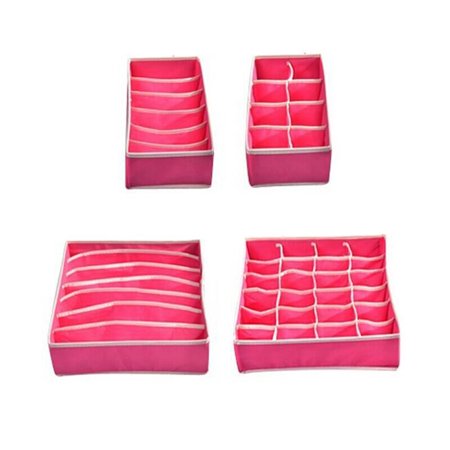 

4Pcs Underwear Bra Storage Boxes Foldable Drawer Dividers Closet
