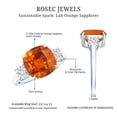 thumbnail image 6 of Lab Grown Orange Sapphire Solitaire Ring with Moissanite - AAAA Quality - Cushion Cut - 9 Carat - with Jewelry Box, 14K White Gold, US 8.00, 6 of 7