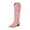 Pink, variant on Western Cowboy Boots for Women Pointed Toe Knee High Wide Calf Classic Pull On Cowgirl Booties
