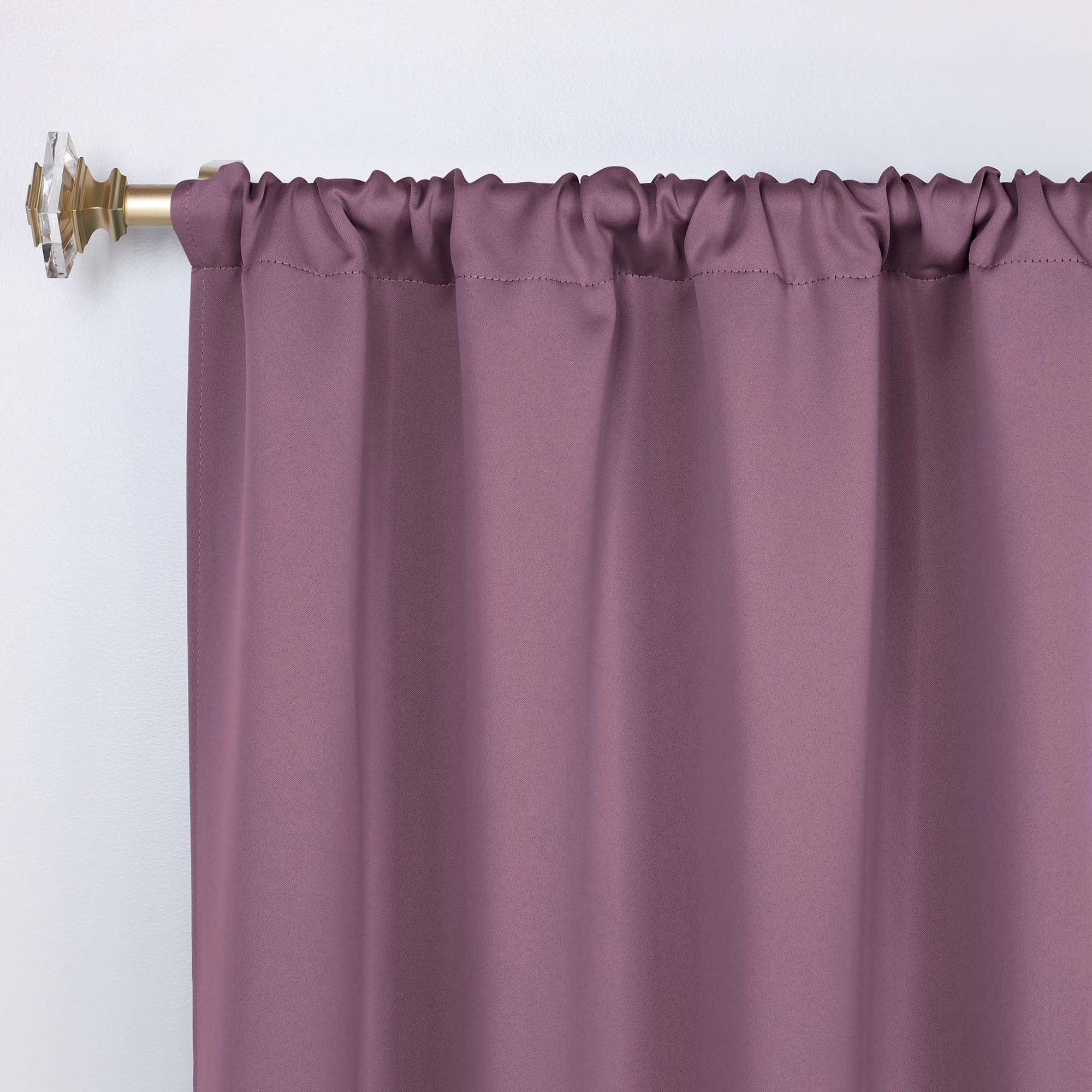 Superior Blackout Solid Light Filtering Rod pocket Curtain Panel Set, 36" x 63", Wisteria