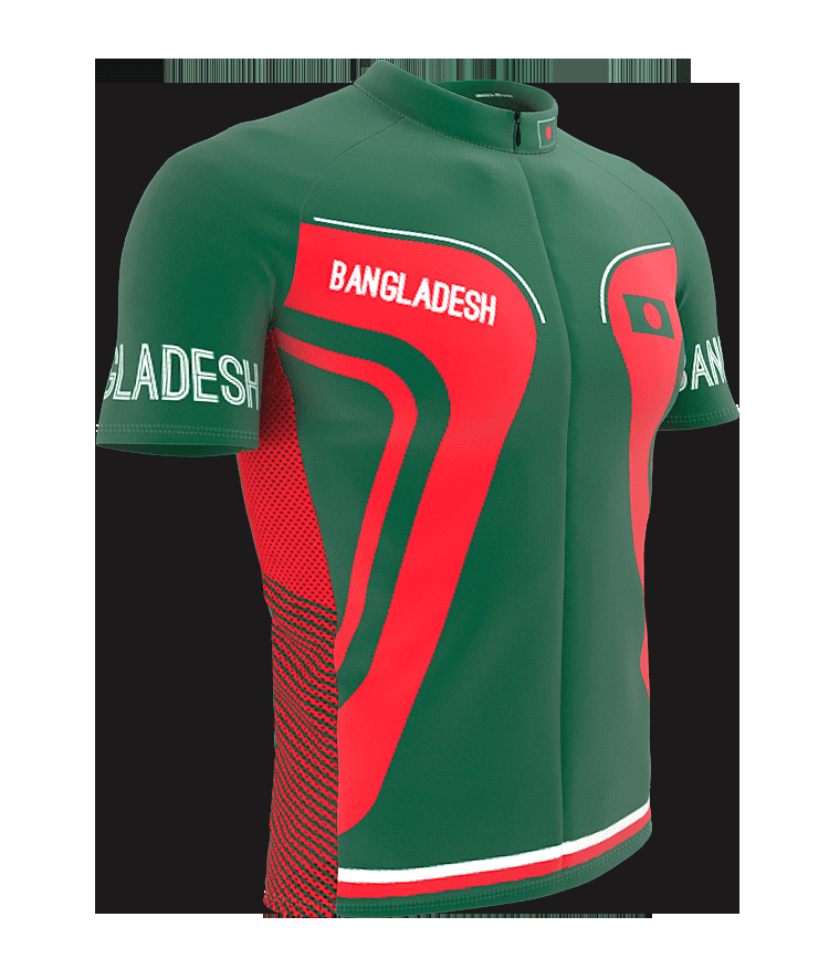 Bangladesh Full Zipper Bike Short Sleeve Cycling Jersey for Men - Size XL, Men's