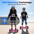 thumbnail image 3 of HOVERSTAR Hoverboard Tout-Terrain 6 Pouces pour Enfants et Adultes, Trottinette Électrique Auto-Équilibrée à Deux Roues avec Roues à DEL Clignotantes, Vitesse Maximale de 15 Km/h, Lumière à DEL, Certifiée UL 2272 (Rose), 3 of 7