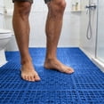 thumbnail image 5 of Self-Draining Interlocking Non Slip Bath Mat, Modular Bathroom Floor Tiles for Shower Wet Area Use(Blue,30x30 cm / 12x12 in), 5 of 6