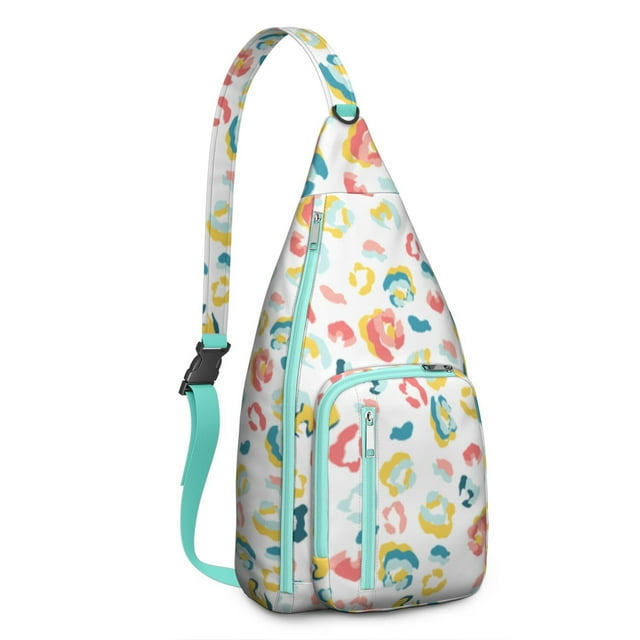 Aesthetic Cheetah Sling Backpack - Fashion Forward Spot Pattern, Layered Storage Shoulder Bag
