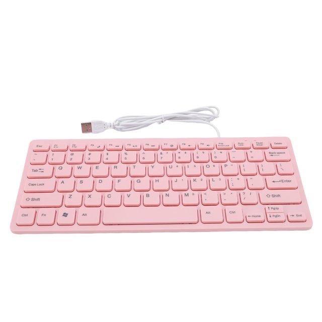 Roseate Quiet USB 78 Keys Computer Keyboard with Anti Slip Foot Pads, Rounded Edges, USB Compatibility, Small Wired Keyboard Suitable for Gaming, Working