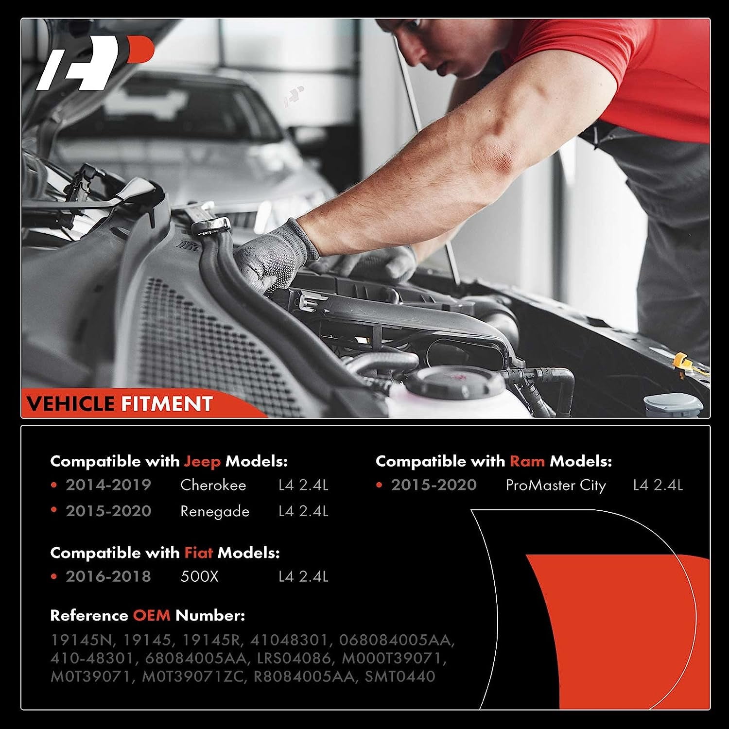 A-Premium Starter Motor Compatible with Chrysler 200 15-17 & Jeep Cherokee 14-19 Renegade 15-20 & Fiat 500X 16-18 & Ram ProMaster City 15-20 L4 2.4L 12V 1.4KW 10 Teeth Clockwise Replace# 410-48301