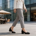 thumbnail image 6 of CHICVOMEY Women's Crocodile Embossed Square Toe Pumps Comfortable Mid Chunky Block Heel Slip On Dress Shoes Elegant Casual Office Business Formal Party Daily Wear Ladies Heeled Shoes, 6 of 9