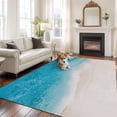 thumbnail image 3 of Summer Beaches Washable Living Room Rugs 6'x9', Artistic Oceans Casual Sea Waves Coastal Landscape Low Pile Throw Large Area Rug Non-Slip Sturdy Edge Binding Carpet for Dining Room Kitchen Office, 3 of 9